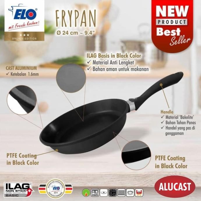 Elo Germany Fry Pan Alucast 24 Cm Wajan Anti Lengket