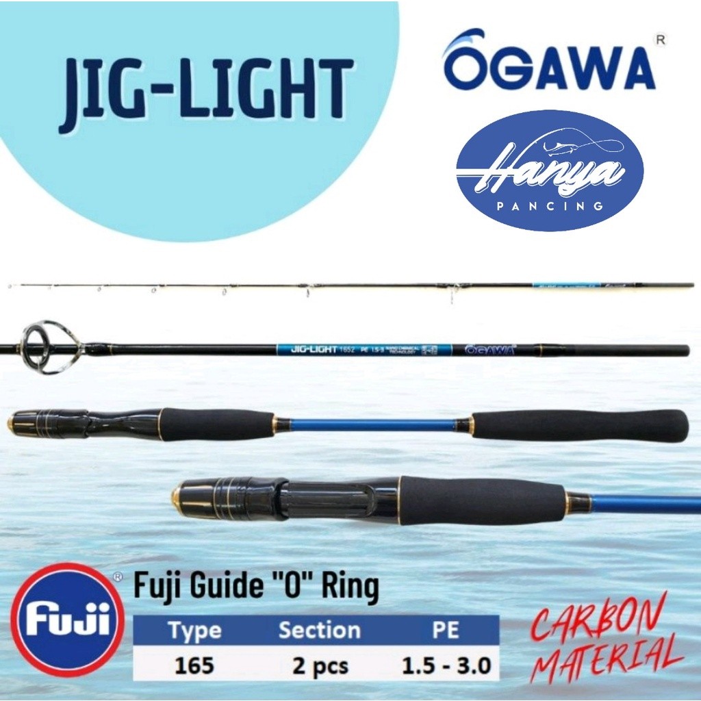 Joran Pancing LIGHT JIGGING OGAWA JIG-LIGHT PE 1.5-3.0 CARBON RING FUJI |7DE82A8E|