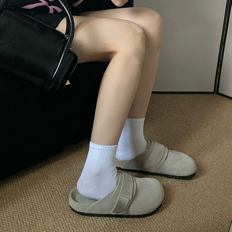 Velcro Sepatu Birkenstock Cork Birkenstock Sandal Setengah Ujung Tertutup