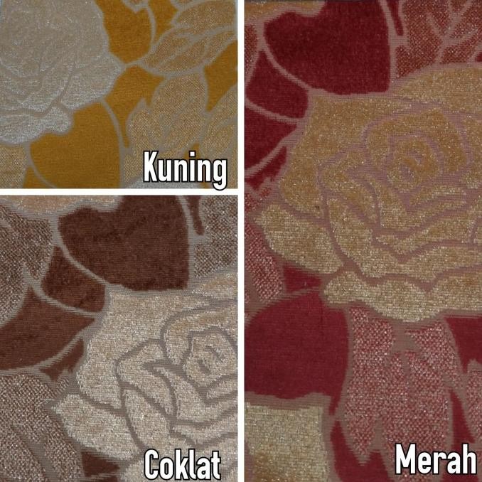 Kain Bludru / Beludru Motif Bunga Kembang - Velma (Meubel, Sofa, Jok)