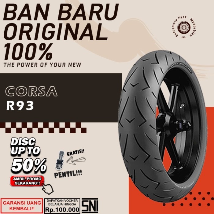 Ban Motor Tubles Ring 17 Corsa R93 Ring 17 Ban Depan Belakang Motor Vixion Ninja R15 Tubless Ring 17