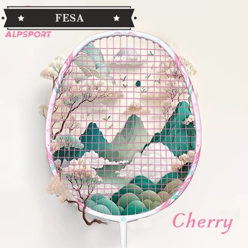 ALPSPORT Cherry Baru 100% Serat Karbon Penuh Desain Asli Model Dewi untuk Anak Perempuan Raket Bulu 