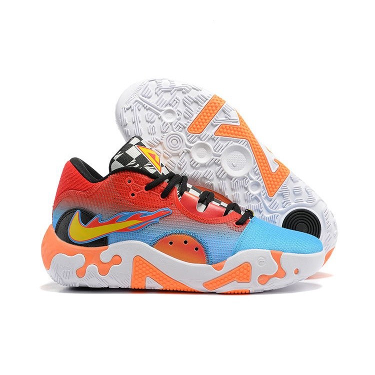 NK PG 6 x Hot Wheels Biru/Merah-Oranye Untuk Sepatu Basket Paul George 6 Pria |F1CFAF04|