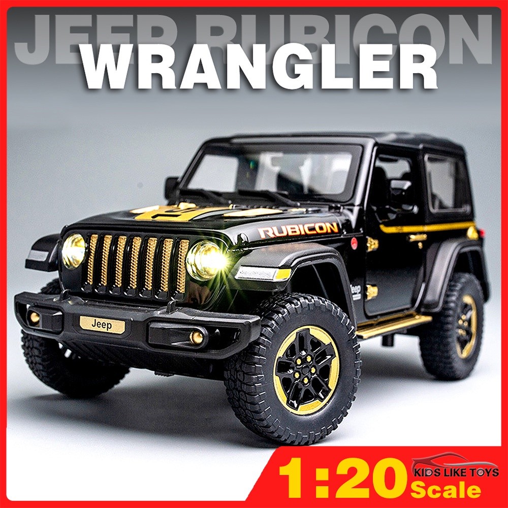 KLT 1:20 JEEP WRANGLER 1941 RUBICON Convertible/Mainan Kanopi Tertutup Model Mobil Logam Campuran Di