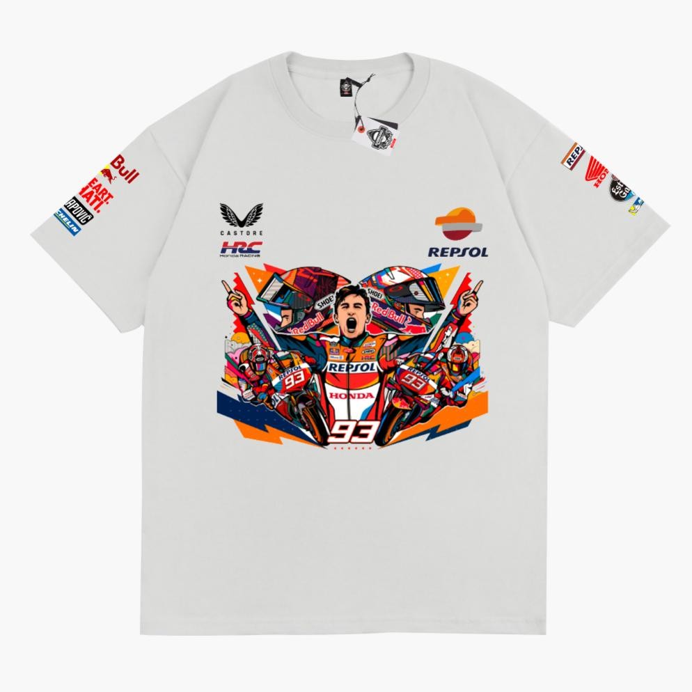 Limited Karimake T-Shirt Moto Gp Marc Marquez Mm93 Good Bye Honda Valencia 2023 Kaos Otomotif Hitam 