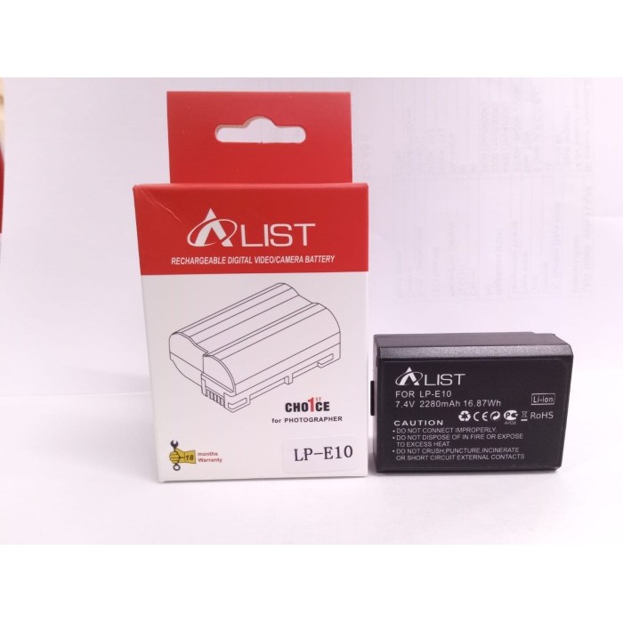 TERBARU A List Batre Canon LP-E10 (2280mAh) For : Kamera Canon 1100D, 1200D.