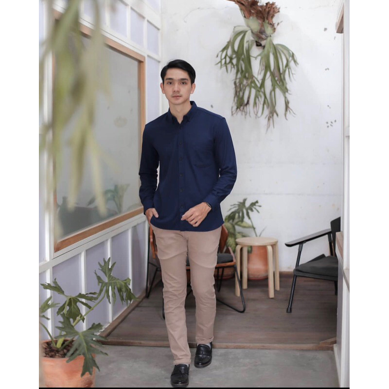 Kemeja Pria Kameja Flanel Laki2 t 10.10 Kmja Polos Lengan Panjang Pendek Atasan Dewasa Terbaru 2024 