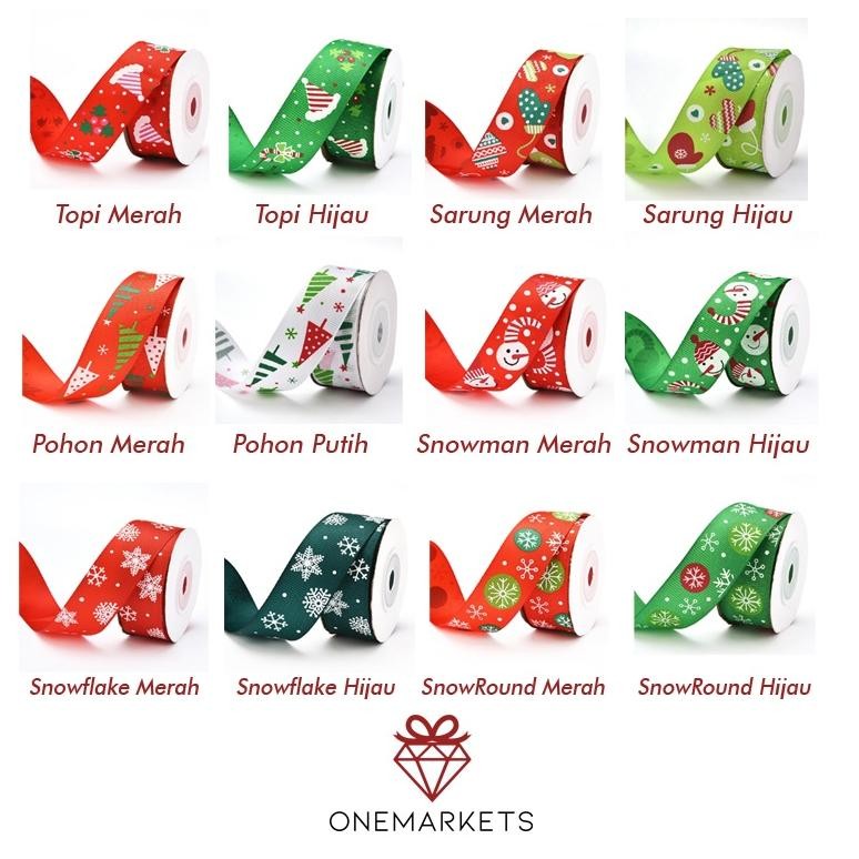 

ORIGINAL 1 ROLL Pita Natal 2,5cm - Ribbon Premium Christmas PS111 ta-70