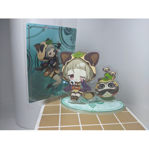 ORIGINAL OFFICIAL Set Merch Kartu Sayu Sweets Paradise Limited Acrylic Stand dan Kartu Genshin Impac