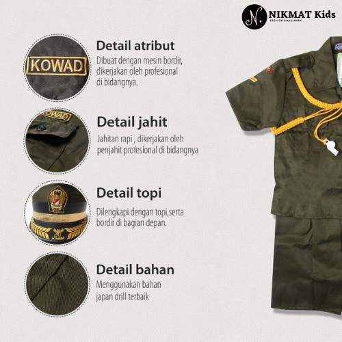 Baju Profesi Tentara Wanita Anak Perempuan Angkatan Darat Kostum Tk Sd