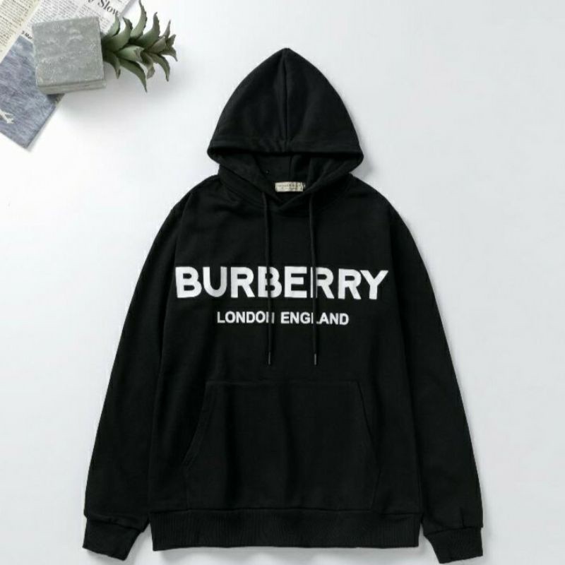 Epix Apparel Jaket Hoodie BURBERRY LONDON ENGLAND Sablon Simple Jumbo Big Size Jacket HOODIE Pria Wa
