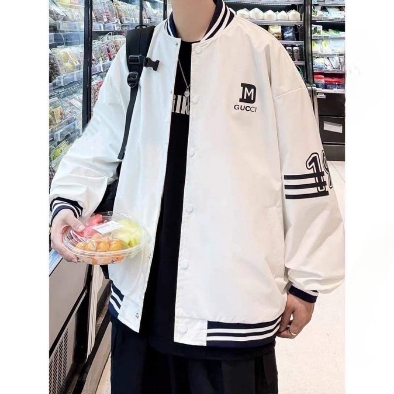 Epix Apparel Jaket Varsity Gucci Nomer 19 Bordir Big Size Jacket Baseball Kancing Bomber Oversized S