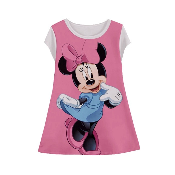 Baju Dress Anak Perempuan Mini Mouse v1 Tunik Anak Wanita MiniMouse-1 Umur 1-12 Tahun