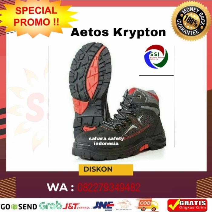 {AdevaShop} Sepatu Safety /Safety Shoes Aetos Krypton 813088 Berkualitas