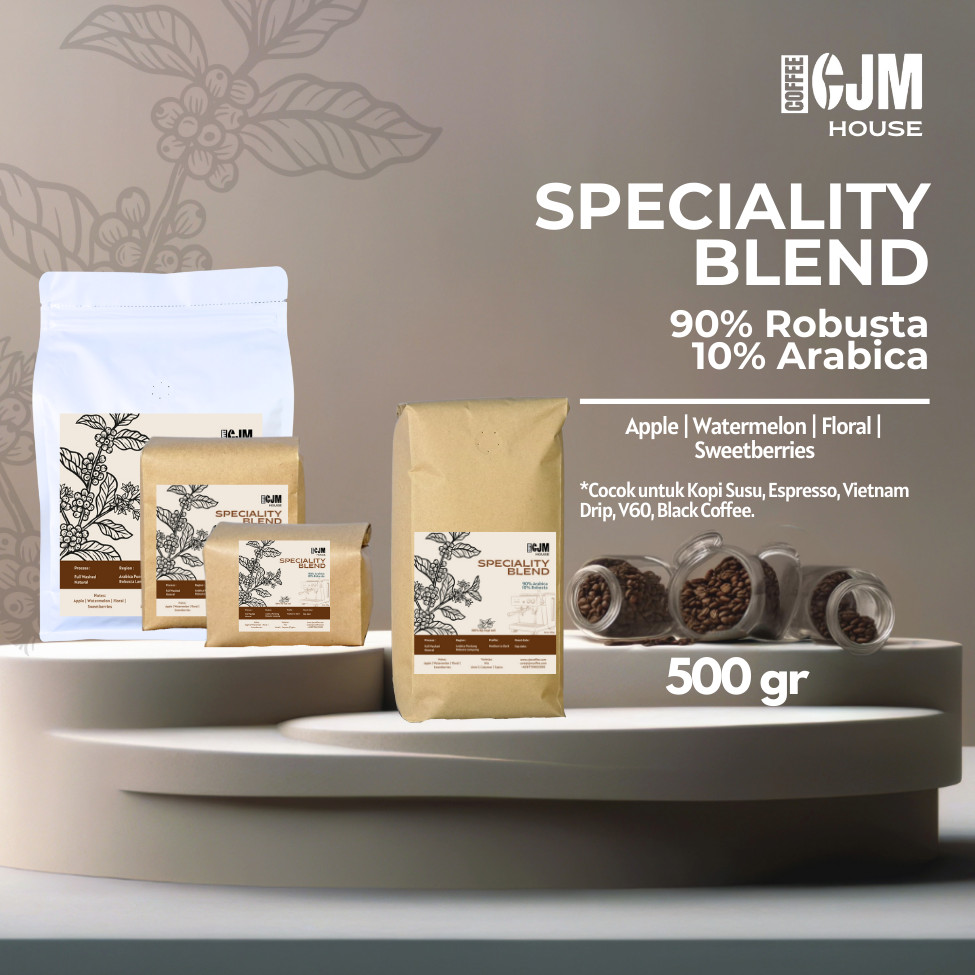 

500Gr 90% Robusta 10% Arabika | CJM Coffee House | Kopi Premium Asli | House Blend LampungXPuntang
