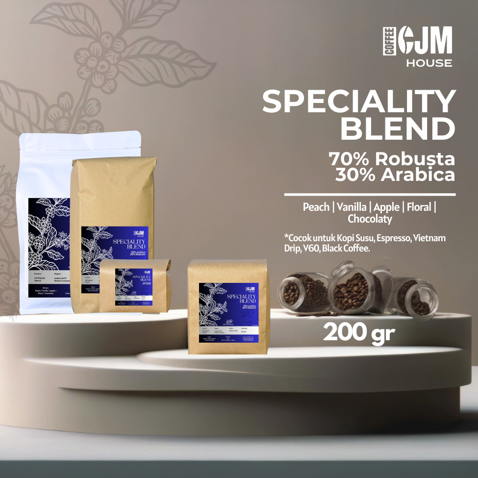 

200Gr 70% Robusta 30% Arabika | CJM Coffee House | Kopi Premium Asli | House Blend LampungXGayo