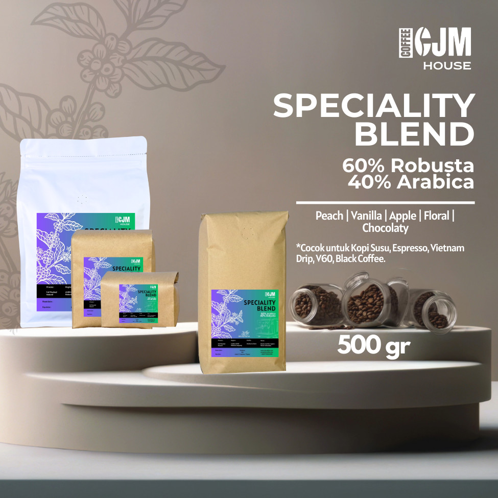 

500Gr 60% Robusta 40%Arabika | CJM Coffee House | Kopi Super Premium Asli | House Blend LampungXGayo