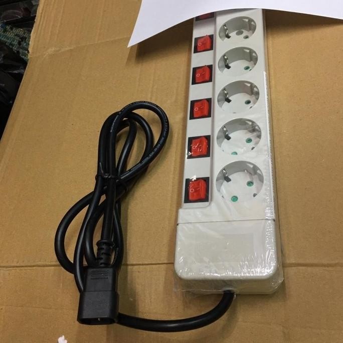 Colokan perubah output IEC320 C14 to Stop Kontak Arde 5 Lubang+Switch