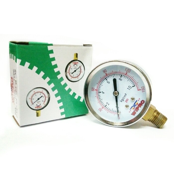 Terlaris WIPRO 10 Bar Meter tekanan Angin - Pressure Gauge - Manometer SALE