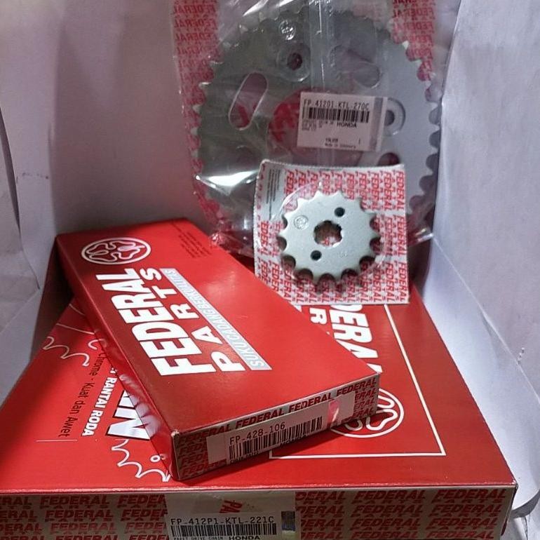 ORIGINAL gear set / gigi tarik komplit honda fit new / karisma/ revo/ supra x 125 federal uy-23