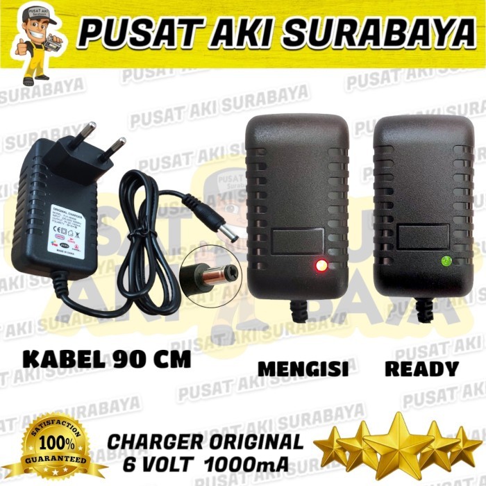 Terlaris ORIGINAL CHARGER 6 VOLT ADAPTOR MOTOR ANAK MOBILAN AKI PMB VESPA PLIKO SALE