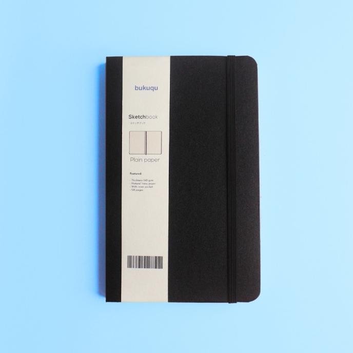 

Bukuqu Sketchbook A5 140 Gsm Portrait/Natural Paper-Hardcover/Notebook Gambar/ Lukis/ Cat Air Tebal