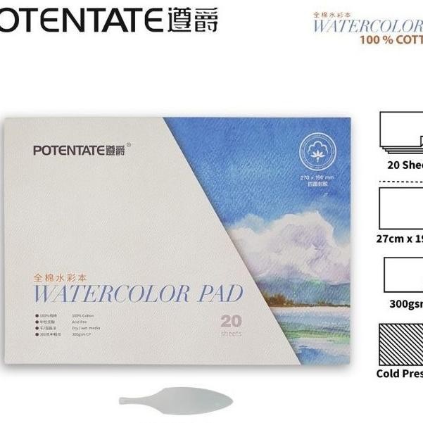 

Potentate Watercolor Pad 300Gsm Cotton 19X27Cm