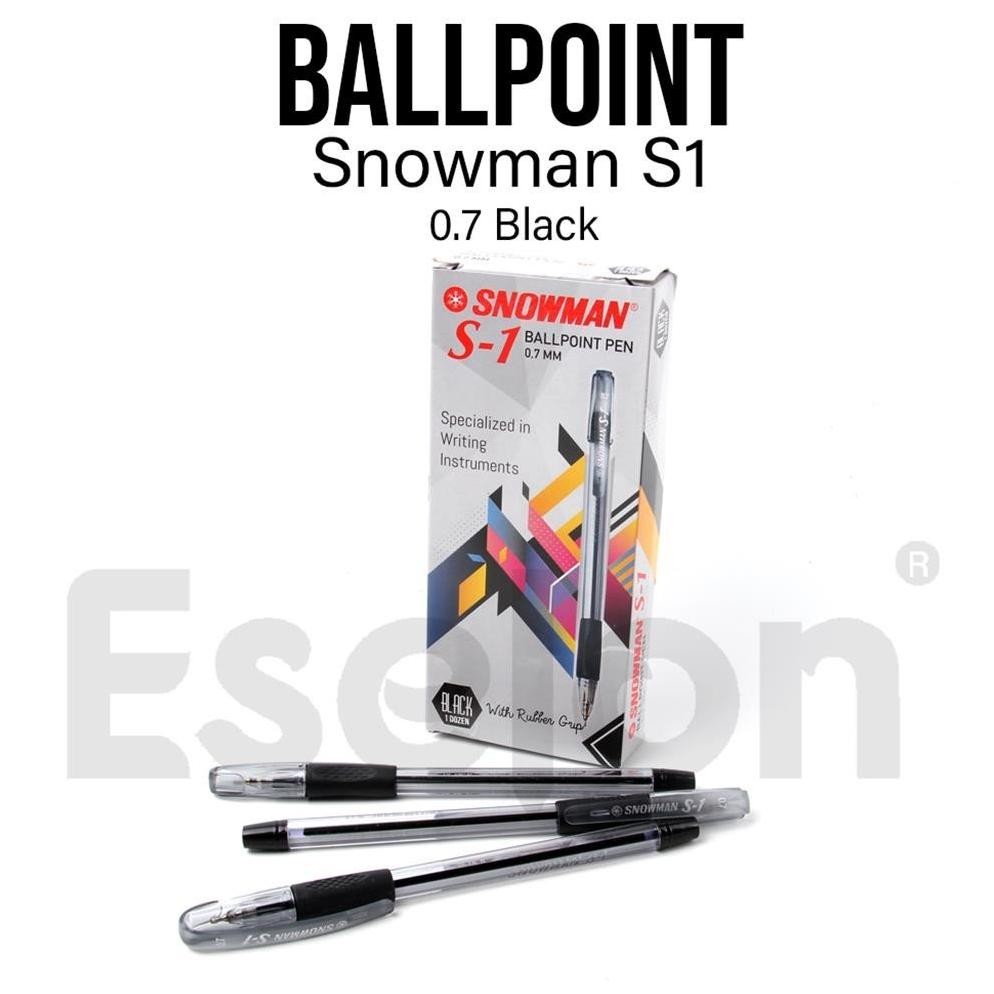 

1buah/1pc Pulpen Snowman S1 Hitam 0.7mm