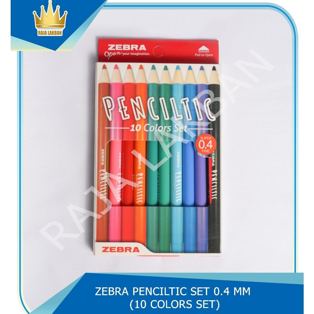 

Set Pensil Warna Zebra Penciltic/ Pena Fineliner Zebra/ Pensil Warna Menggambar/ Tinta Semi Gel/ 0.4 mm/ Set 10 Warna