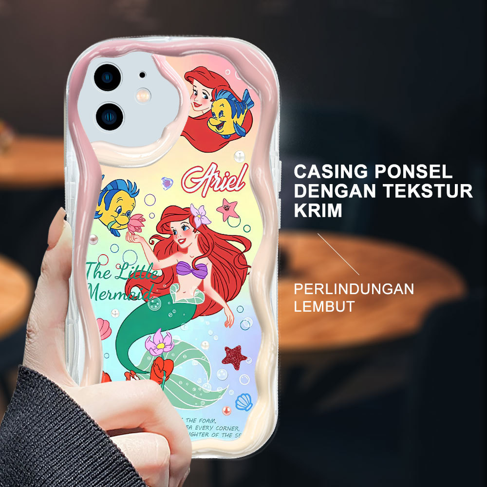 Duang Apple iPhone 12 13 14 15 Plus Pro Max  Casing Skin Handphone  The Little Mermaid Ariel  Soft C