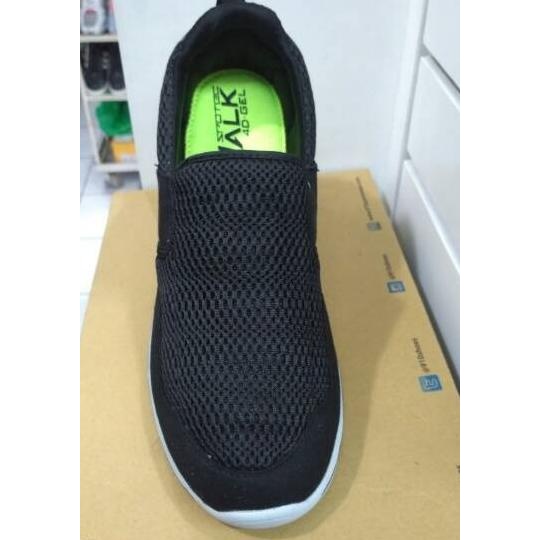 Sepatu Slip On Spotec Buster Hitam Putih Tanpa Tali Untuk Pria Wanita