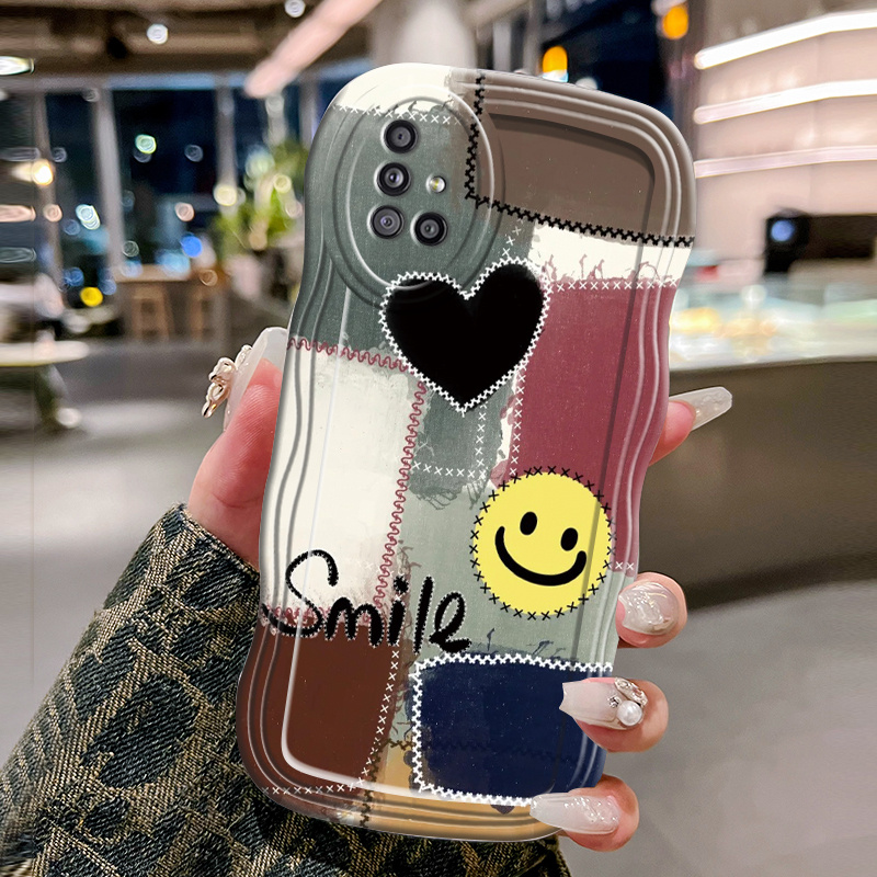 Casing Hp Untuk Samsung Galaxy A51 M40s Case gelombang Sisi Softcase Silikon Smiley Kesing CasingHP 