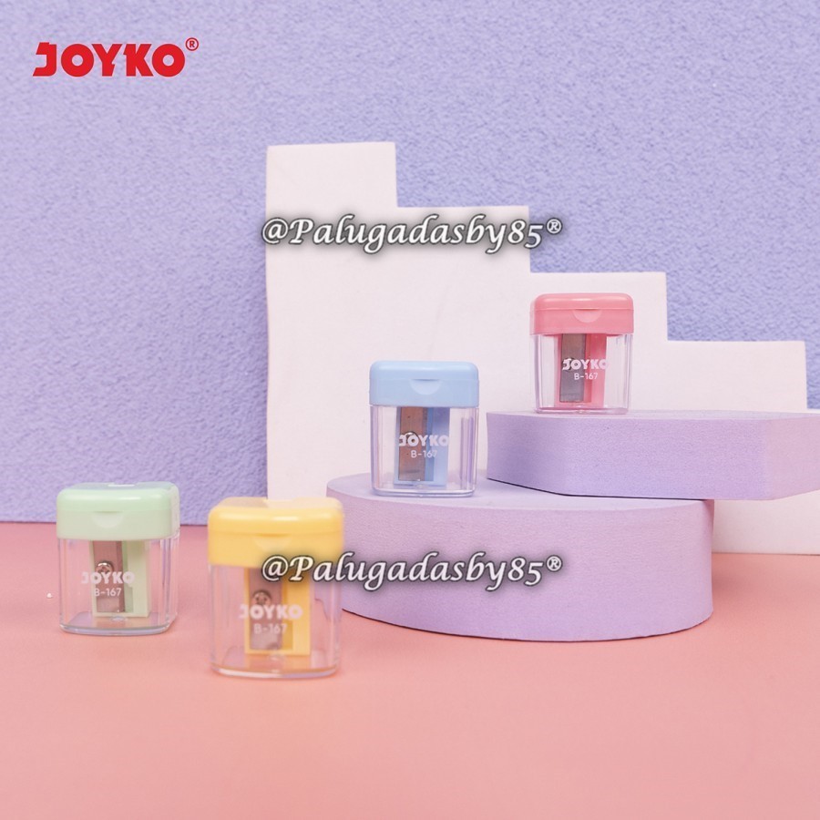 

(1 Biji) GROSIR Rautan JOYKO B-167 1 Lubang Pastel 3 x 2.5 x 1.9 cm / Rautan Serutan Sharpener Joyko