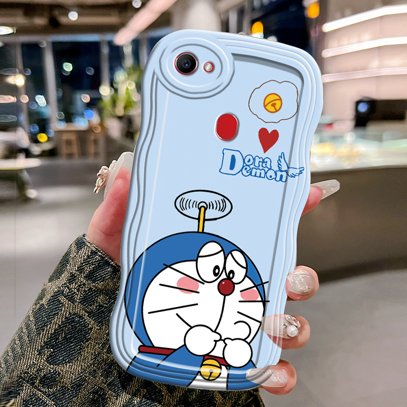 Casing Hp Untuk OPPO F7 Case gelombang Sisi Softcase Silikon Doraemon Kesing CasingHP Cesing Kasing