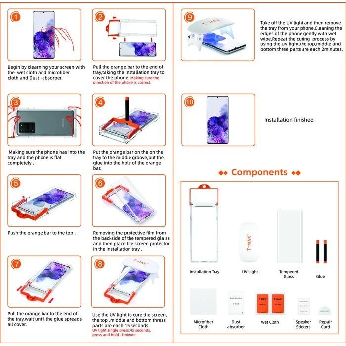 Original Tmax T-Max Uv Full Cover Tempered Glass Huawei Mate 30 Pro