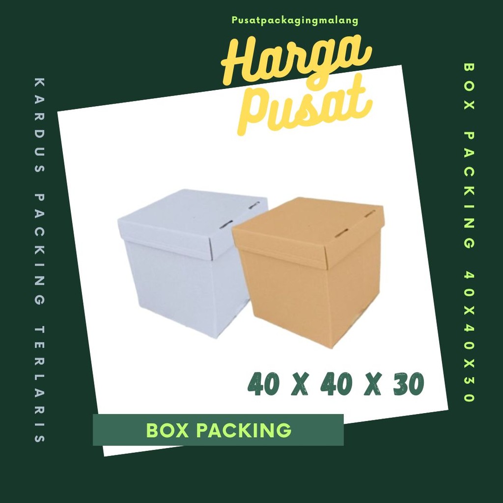 

Box Kado 40x40x30 / 40x40x20 / 40x40x10 (Set Top/Bot Heebe) Kardus Packing/Karton/Paking/Polos/Hampers/Boneka/Buah/Puding/Tart
