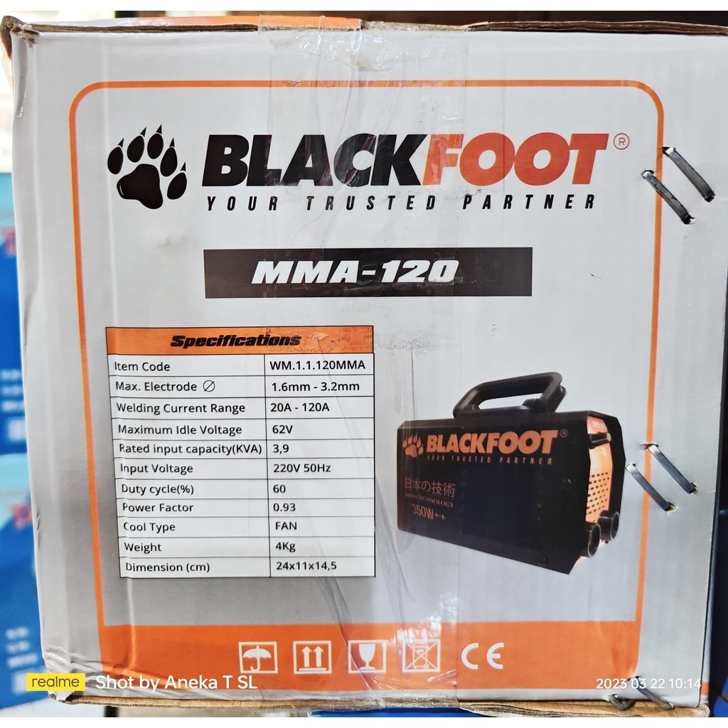 READY Mesin Las Blackfoot MMA120 350 Watt ++ Inverter IGBT - Trafo Las 350Watt Blackfoot 120 Ampere