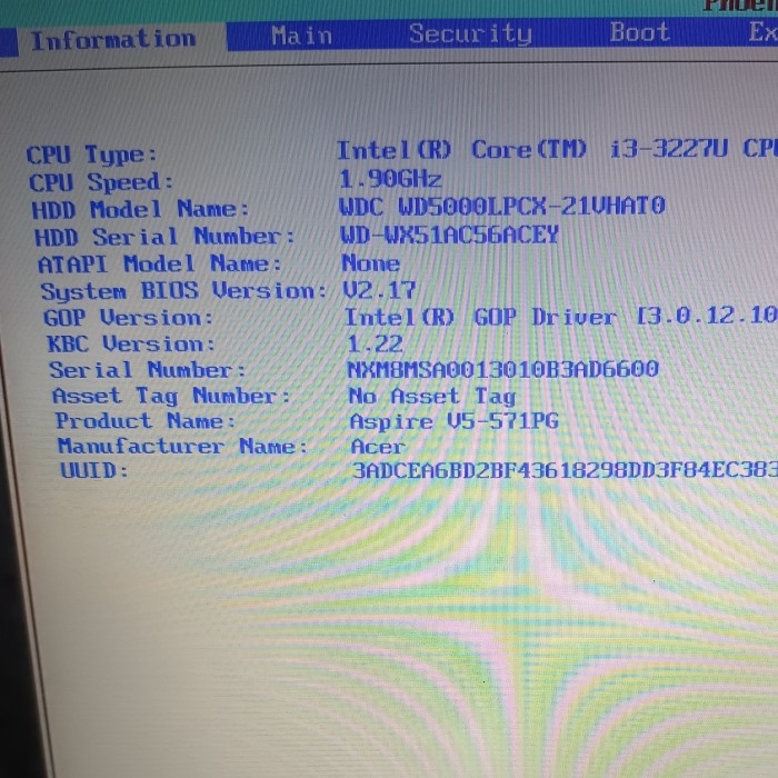 MOTHERBOARD ACER ASPIRE V5 471 431 INTEL CORE I3 3227U