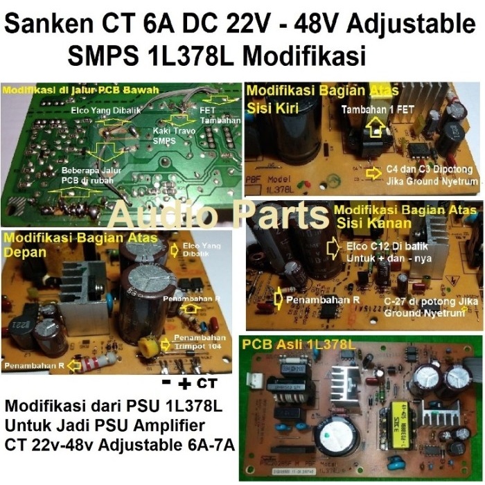 SMPS AC 220V KE 18V - 24V , 28V - 42V DC 6A SANKEN CT NON CT