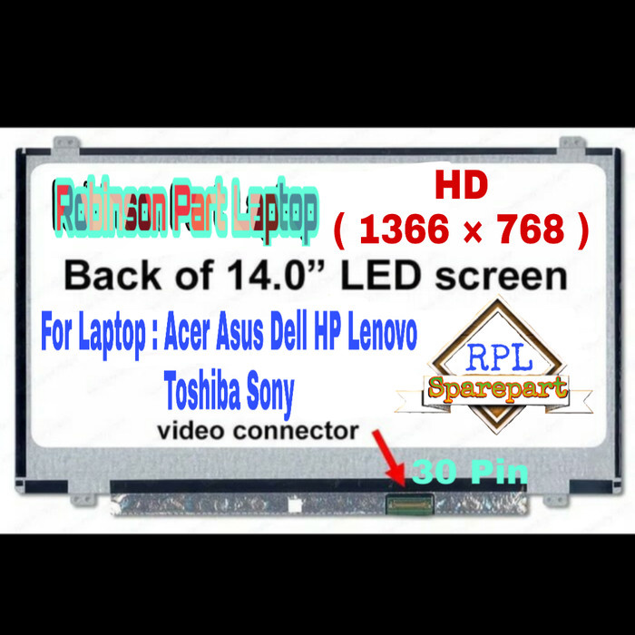 LAYAR LED LCD LAPTOP B140XTN03.2 B140XTN02.9 B140XTN02.6 14.0" SLIM