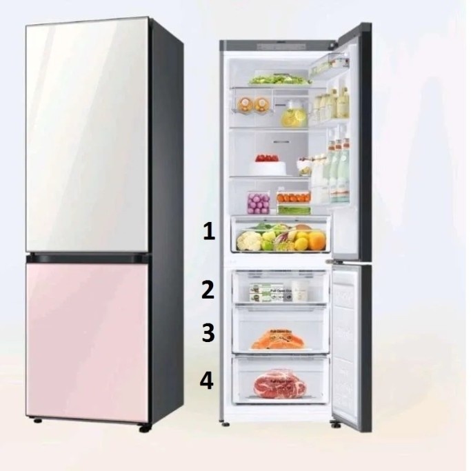 RAK KULKAS SAMSUNG BESPOKE 2 PINTU / RAK BUAH SAYUR FULL OPEN BOX