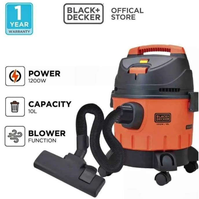 Terlaris Vacuum Cleaner Black Decker 1200W Vacuum Cleaner Wet & Dry 10L