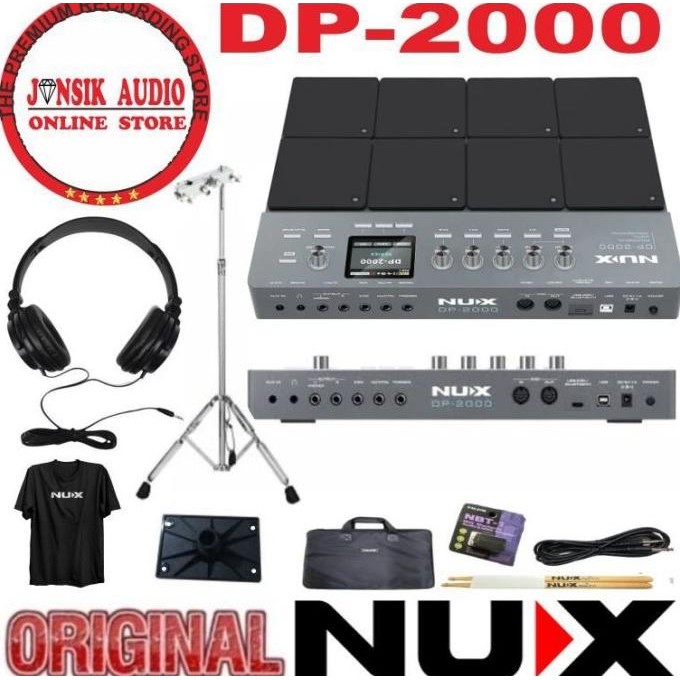 Jual Drum Nux Dp2000 Percussion Pad Nux Dp-2000 Drum Perkusi Pad Nux Dp2000 Paket Stand
