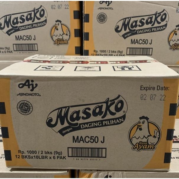 

Masako Ayam Renceng 9Gr 1 Dus Isi 120Pcs X 6 Pak