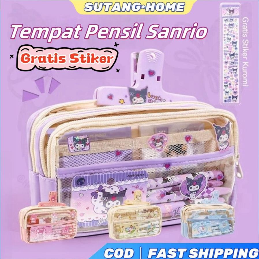 

Terbaru SutangKotak Pensil Transparan Aesthetic Pencil Case Large Tempat Pensil Pen Pouch Lucu Stationery Organizer Viral
