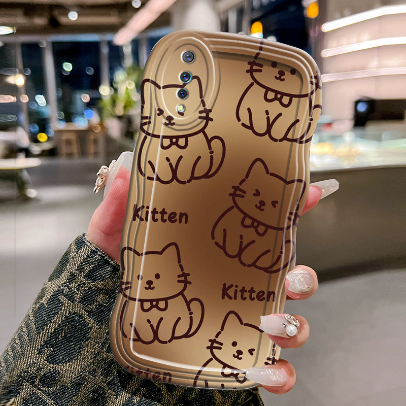 Casing Hp Untuk VIVO S1 Case Casing pelindung silikon Softcase HP Kesing motif gelombang transparan 