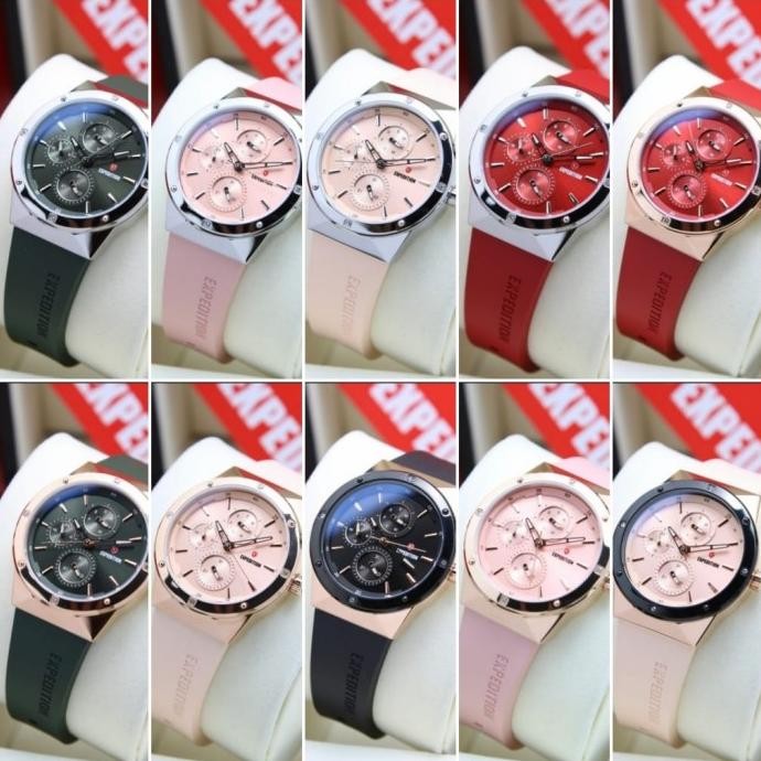 TERBARU JAM TANGAN WANITA EXPEDITION 6818 / E 6818 / E6818 RUBBER ORIGINAL 