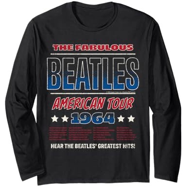 Kaos Lengan Panjang The Beatles - American Tour 1964 Greatest Hits |BFFQauv5|