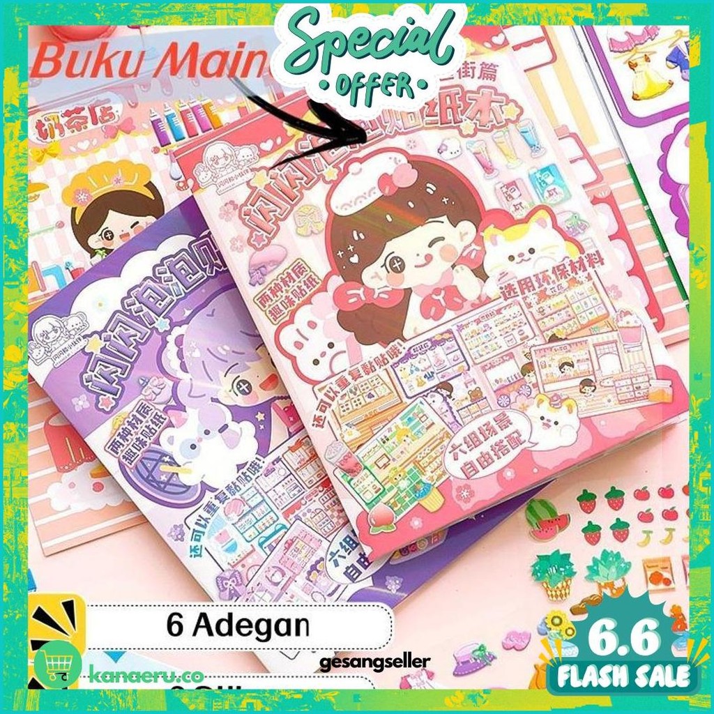 

Buku Stiker Gelembung Paper Book Toca Boca 6 Adegan + 2 Stiker Putri Cantik Berdandan Buku Stiker 3D Ratusan Perubahan Kostum Lucu Perubahan Stiker 3D Menunjukkan Gadis Imut Mainan Pendidikan Anak Perempuan Berdandan Pakaian Buku Aktivitas Kilat