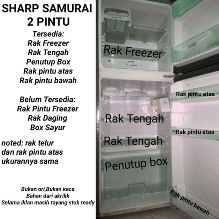 RAK KULKAS SHARP SAMURAI 2 PINTU